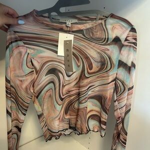 Brand new sheer colourful long sleeve